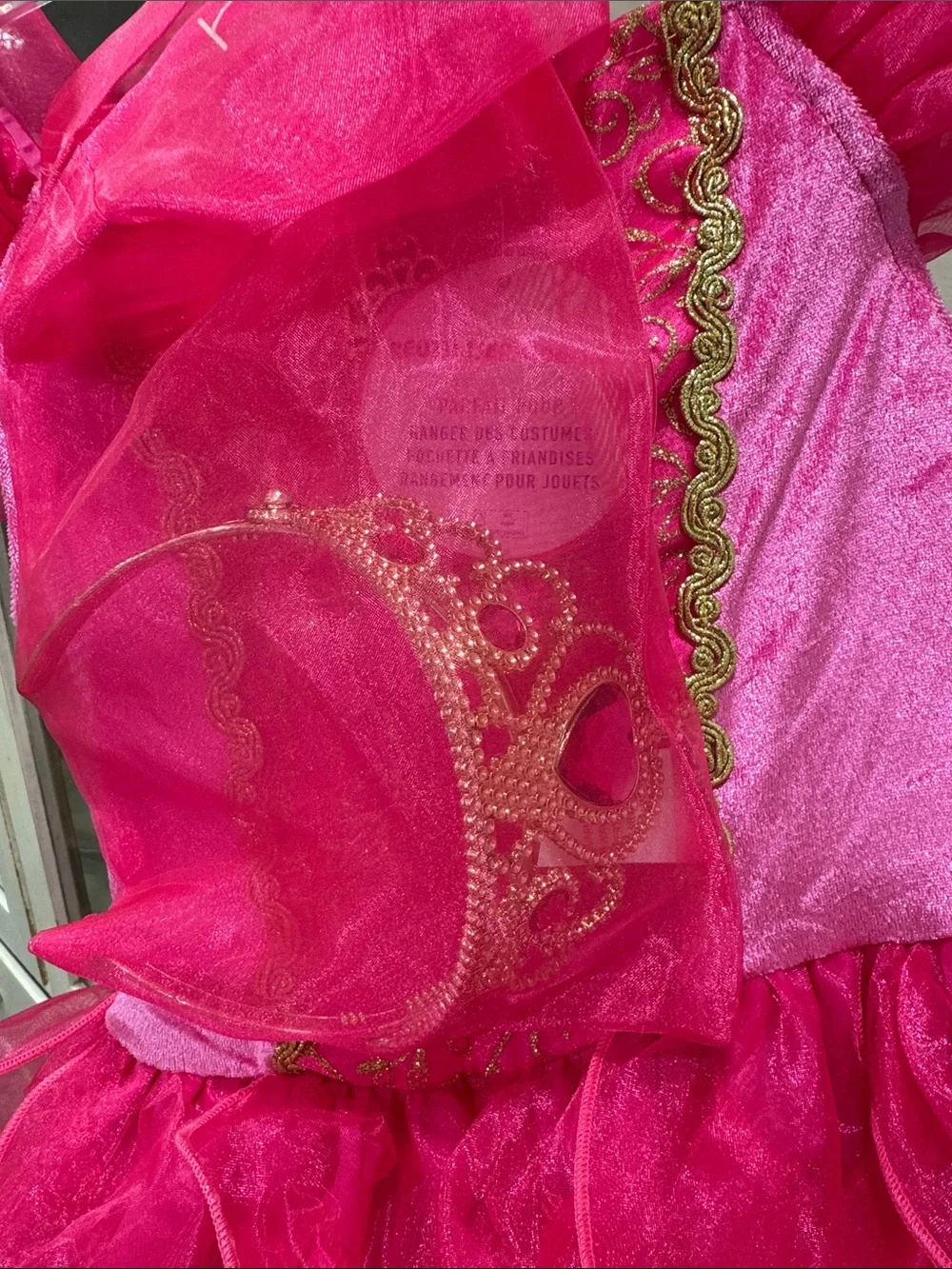 Girls Fuchsia Ruffled Princess Dress & Crown NWT